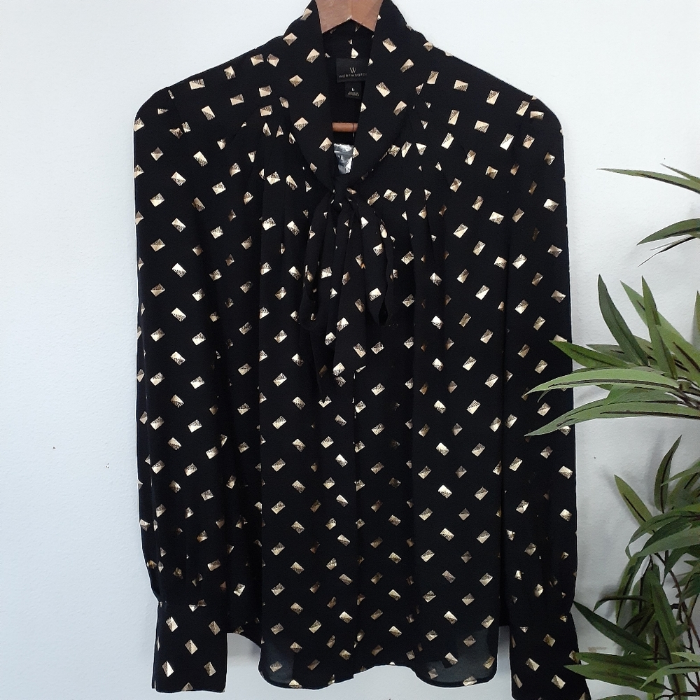 NWT Worthington Long Sleeve Bow Blouse